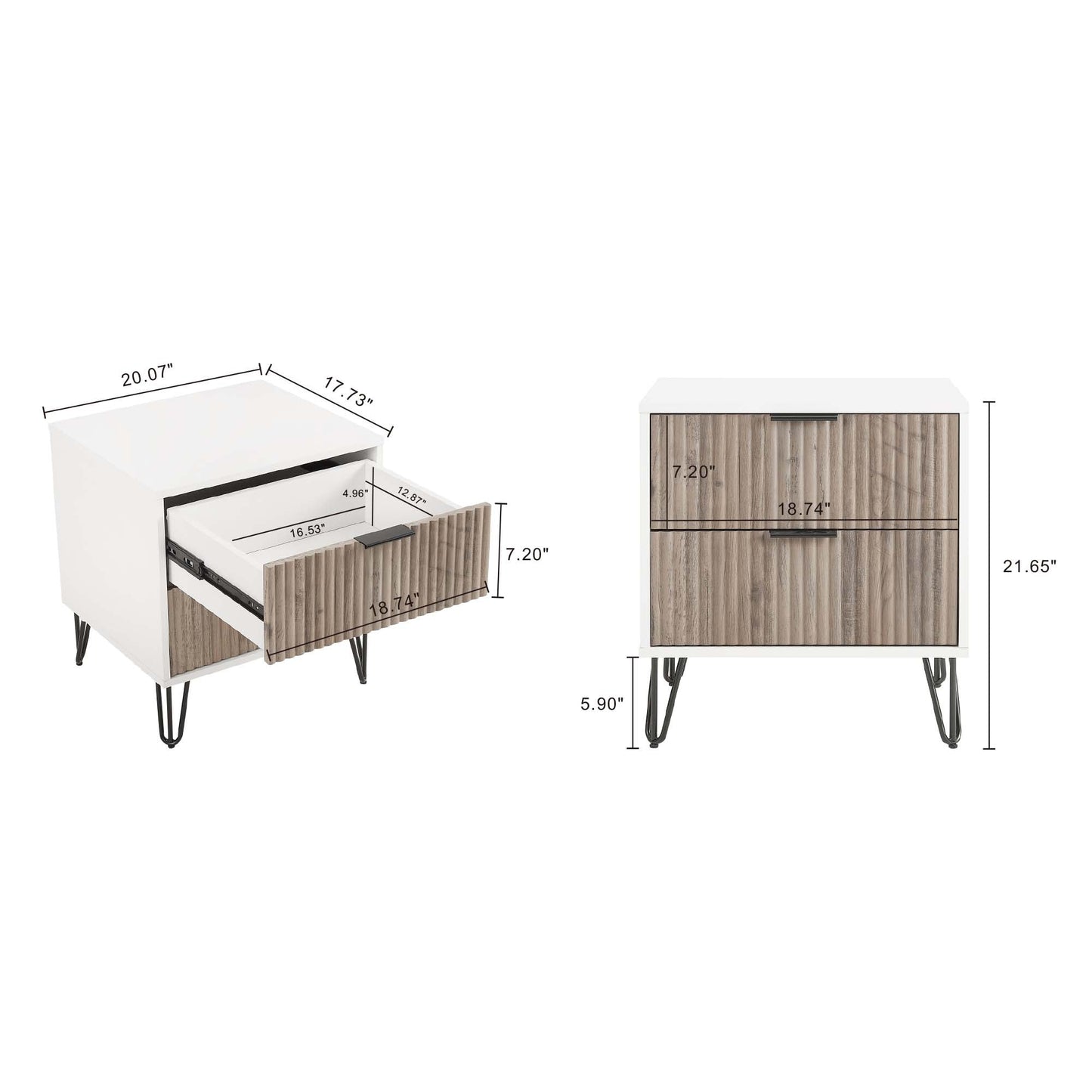 Manhattan Comfort 2-Piece DUMBO Nightstand and Dresser