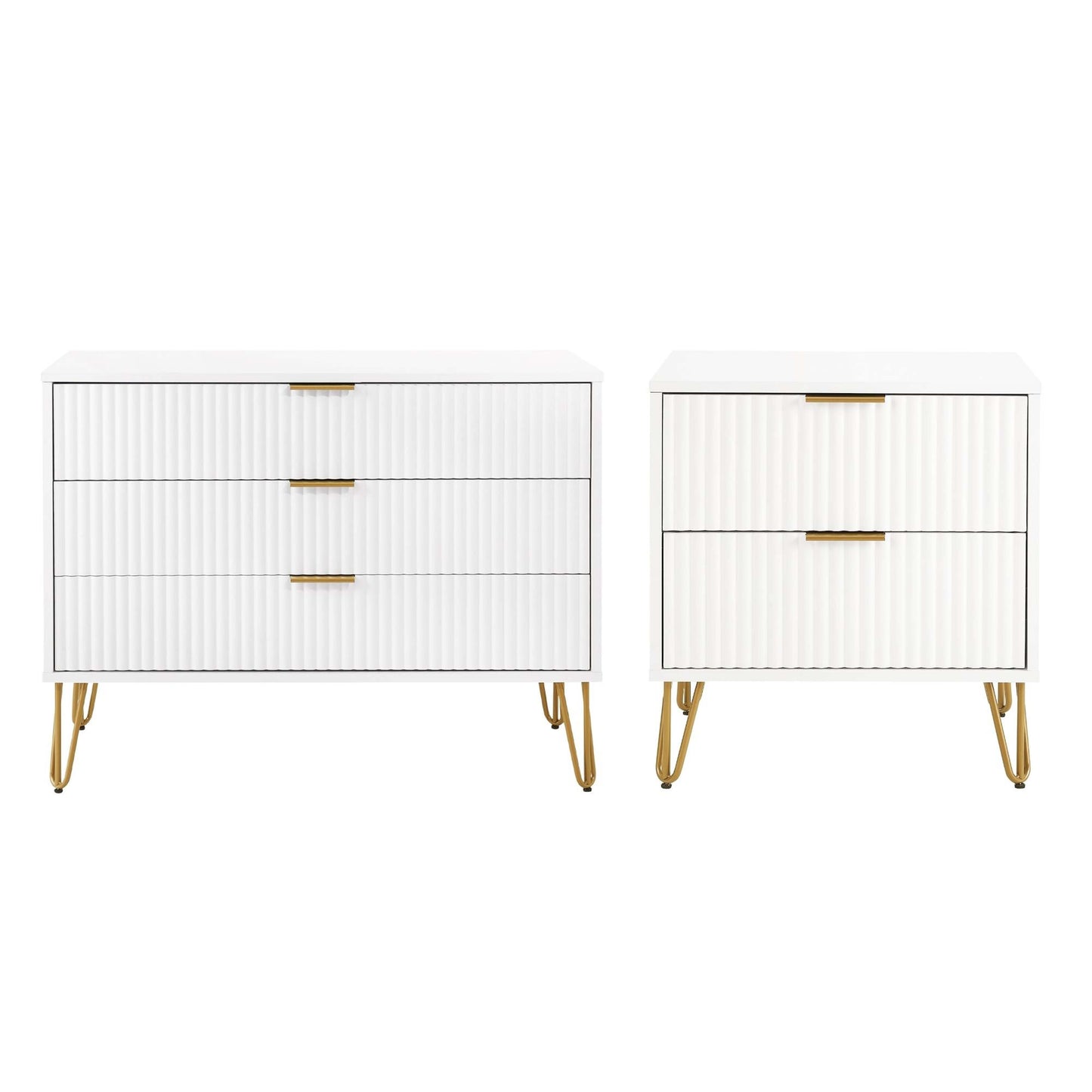 Manhattan Comfort 2-Piece DUMBO Nightstand and Dresser
