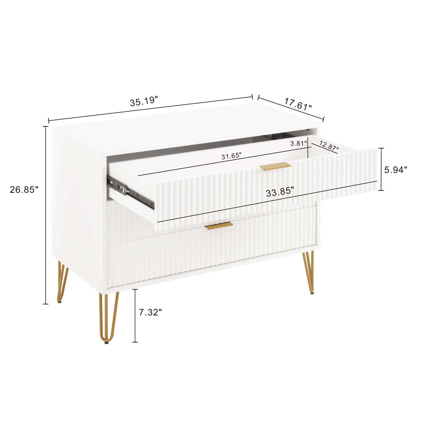 Manhattan Comfort 2-Piece DUMBO Nightstand and Dresser