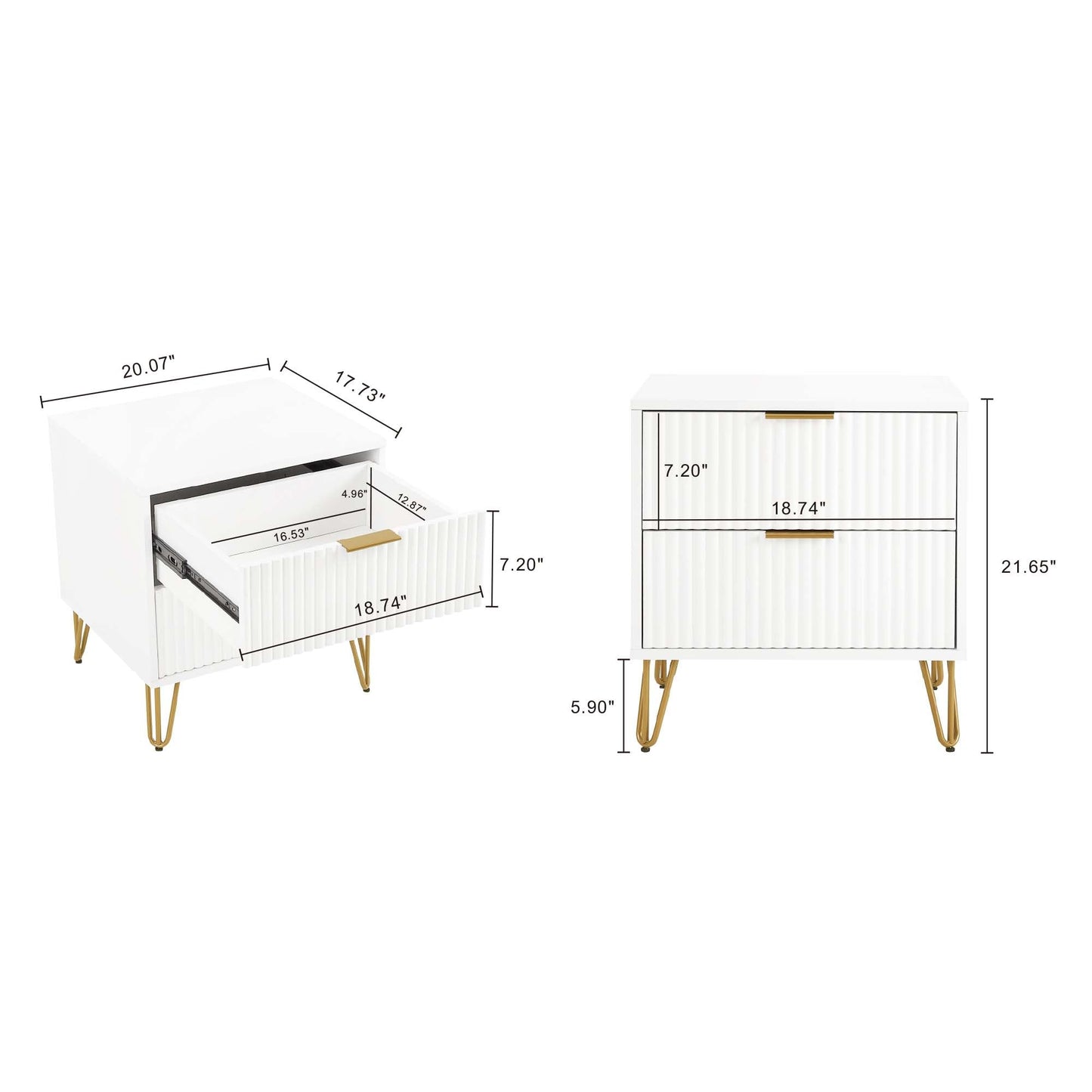 Manhattan Comfort 2-Piece DUMBO Nightstand and Dresser