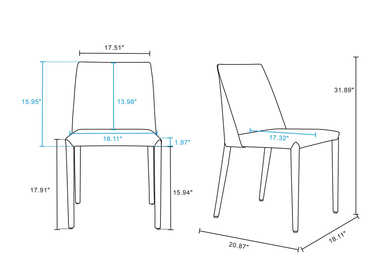 Manhattan Comfort Paris Dining Chair - Set of 2