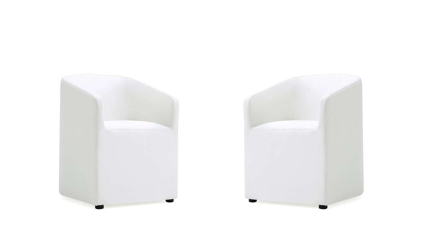 Manhattan Comfort Anna Modern Round Faux Leather Dining Armchair