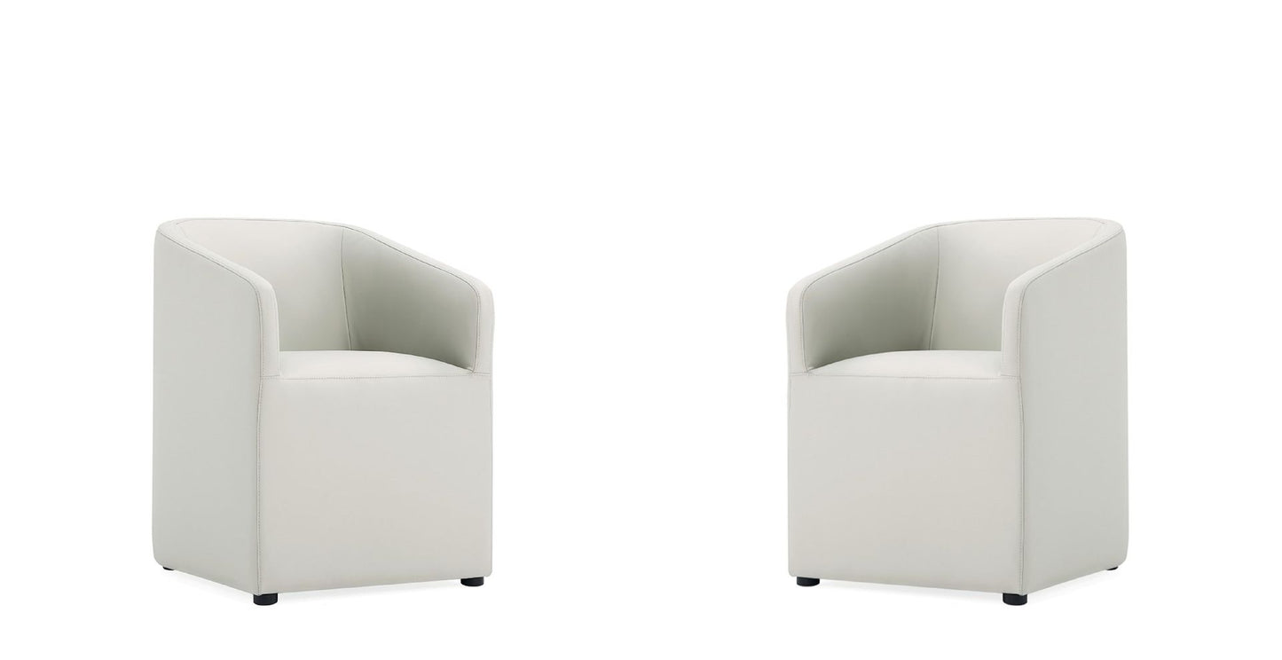 Manhattan Comfort Anna Modern Round Faux Leather Dining Armchair