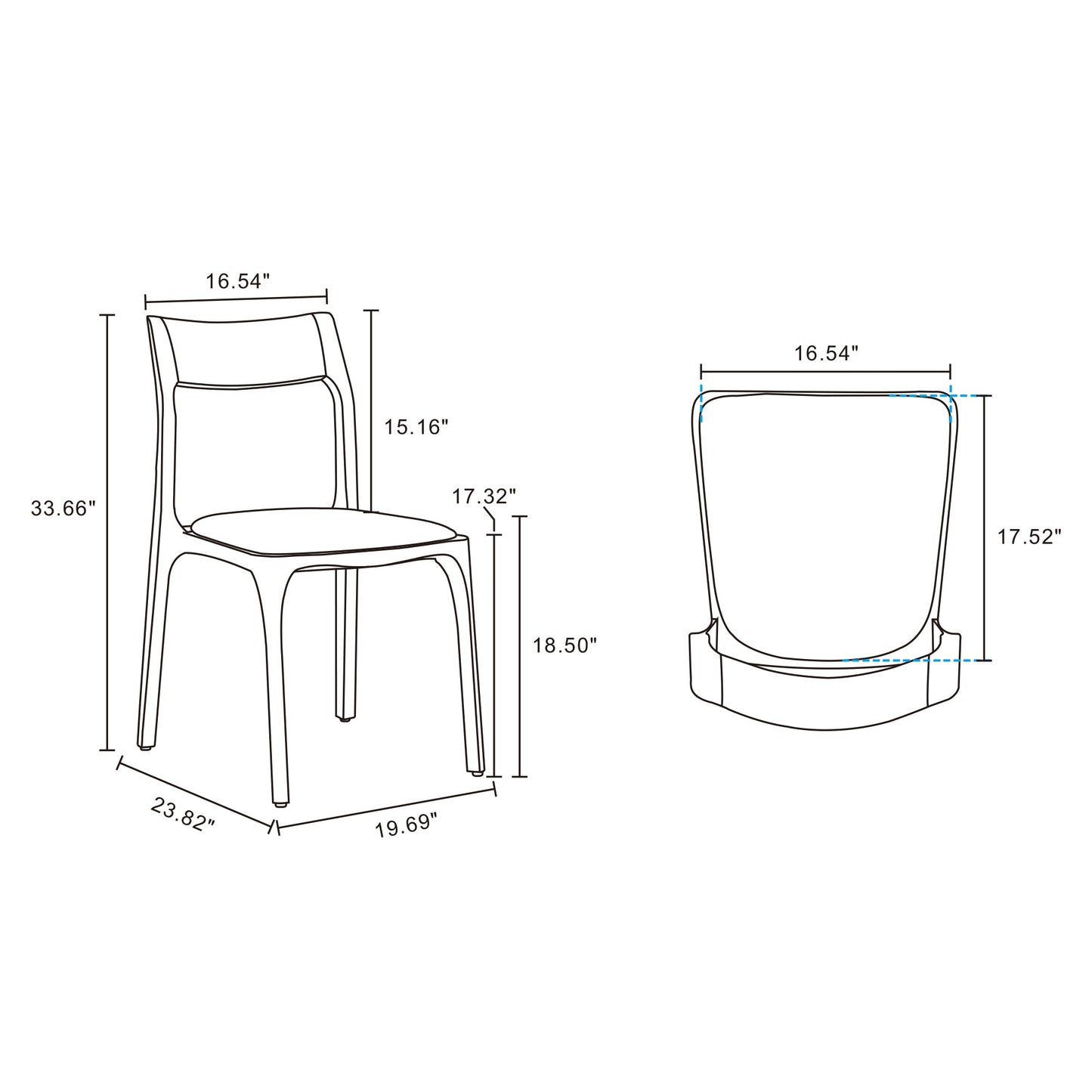 Manhattan Comfort Moderno Dining Chair - Set of 4