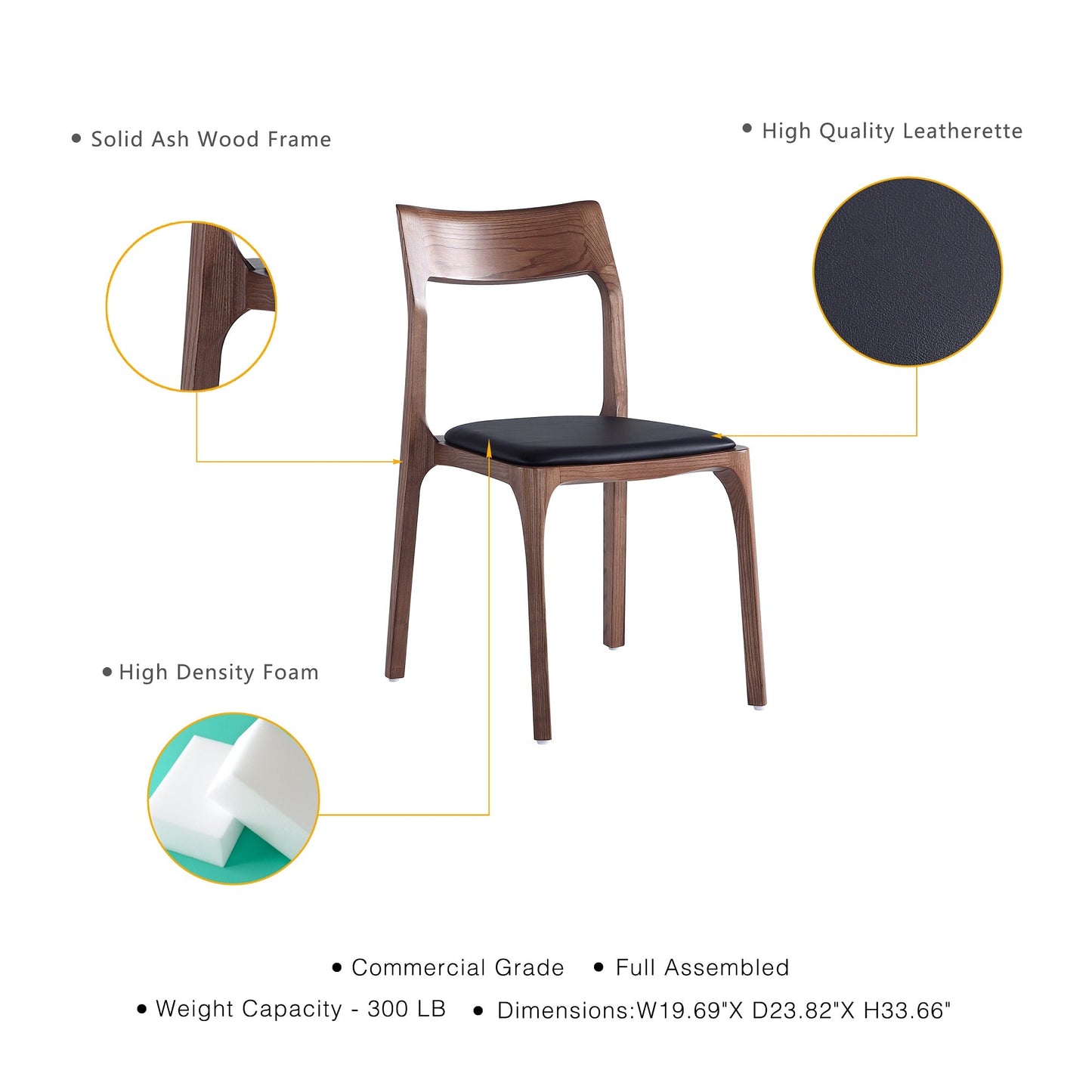Manhattan Comfort Moderno Dining Chair - Set of 4