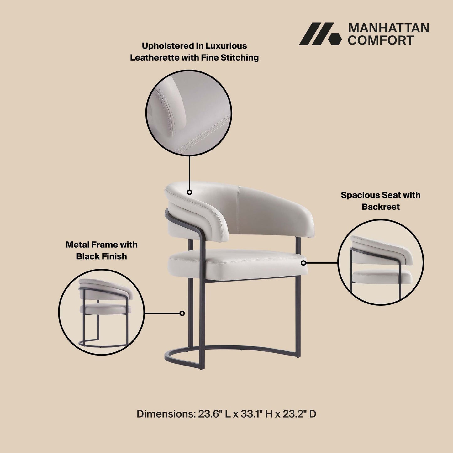 Manhattan Comfort Augusta Dining Chair - Set of 2