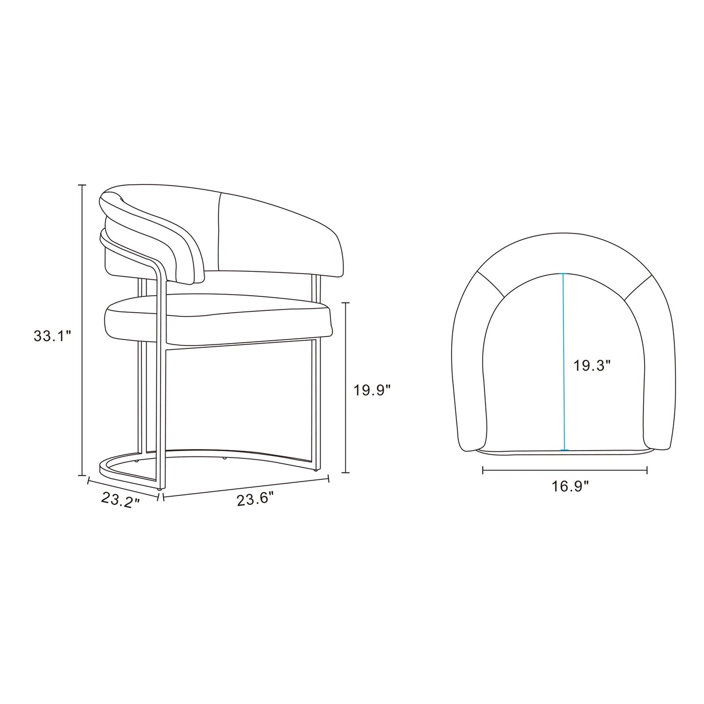 Manhattan Comfort Augusta Dining Chair - Set of 2