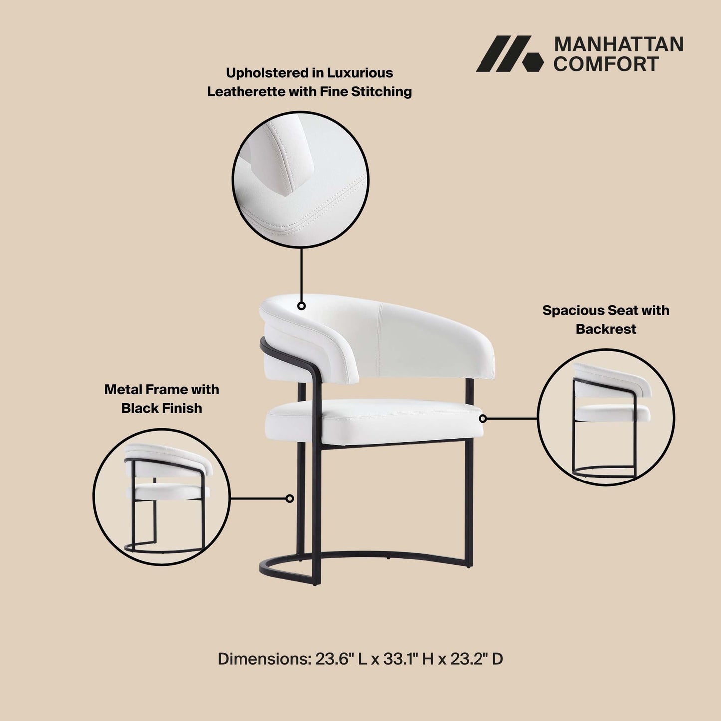 Manhattan Comfort Augusta Dining Chair - Set of 2