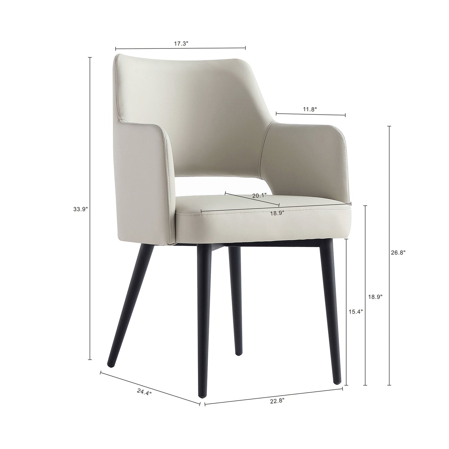 Manhattan Comfort Tremont Dining Arm Chair - Set of 2