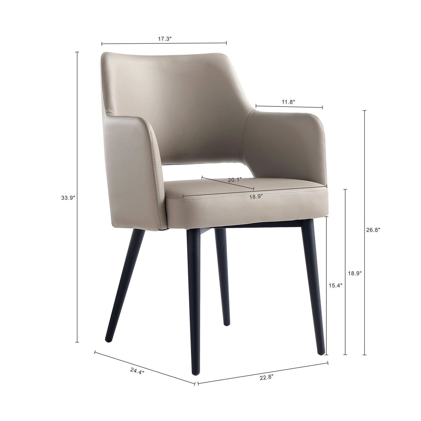 Manhattan Comfort Tremont Dining Arm Chair - Set of 2