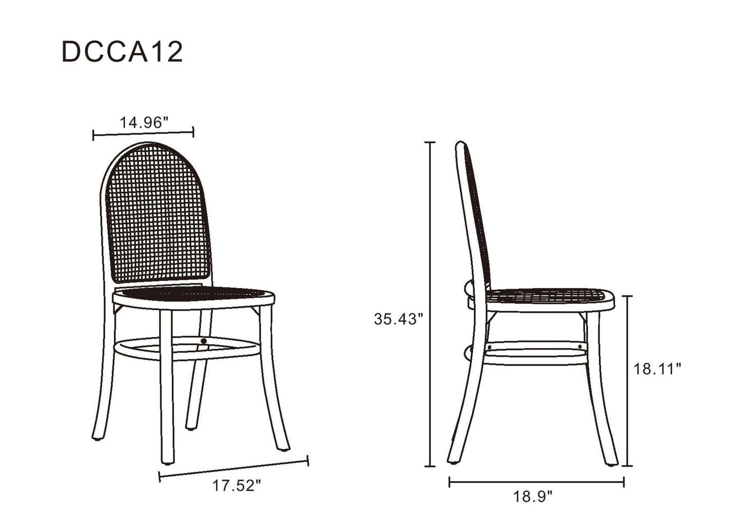 Manhattan Comfort Paragon 1.0 Dining Chair - Set of 4