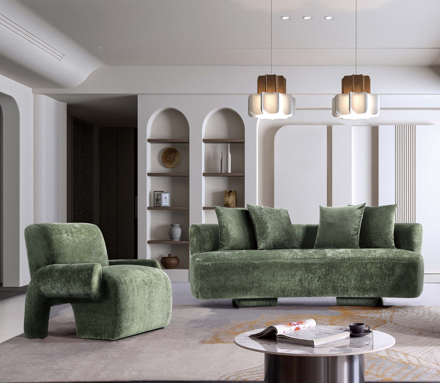Manhattan Comfort 2-Piece Verandah Sofa and Accent Chair