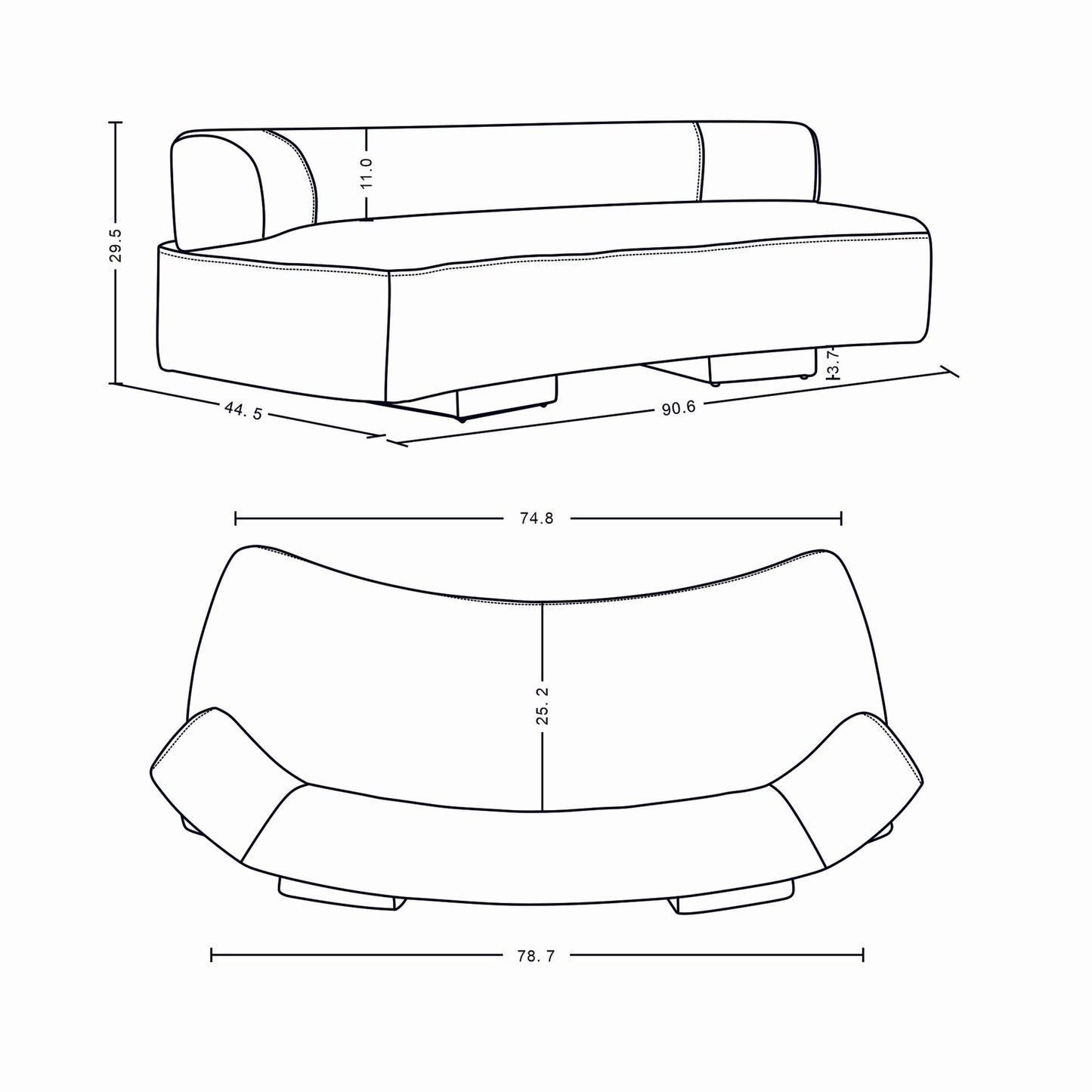 Manhattan Comfort 2-Piece Verandah Sofa and Accent Chair