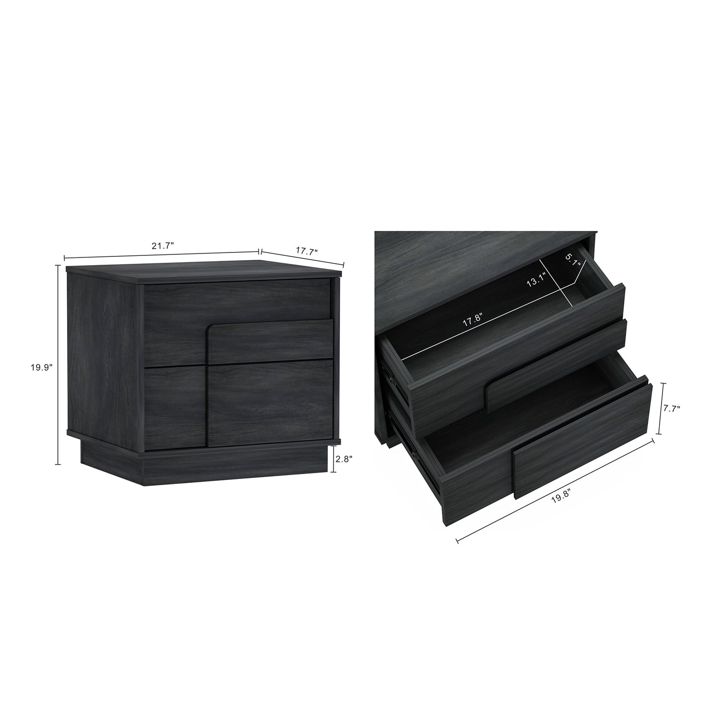Manhattan Comfort Horizon Nightstand - Set of 2