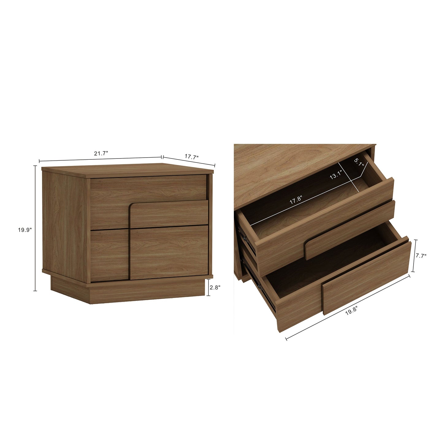 Manhattan Comfort Horizon Nightstand - Set of 2