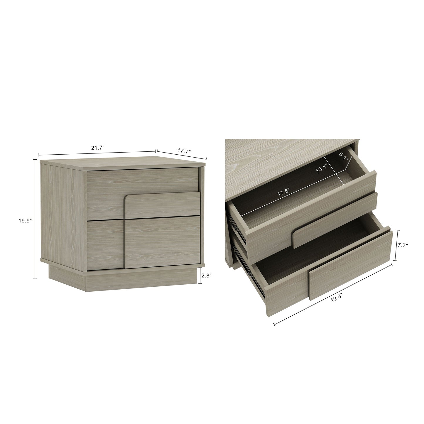 Manhattan Comfort Horizon Nightstand - Set of 2