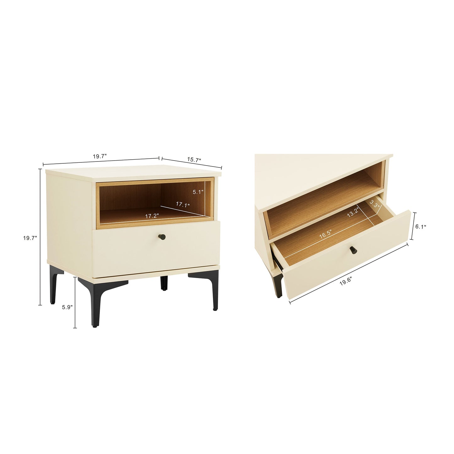 Manhattan Comfort Amara Nightstand - Set of 2