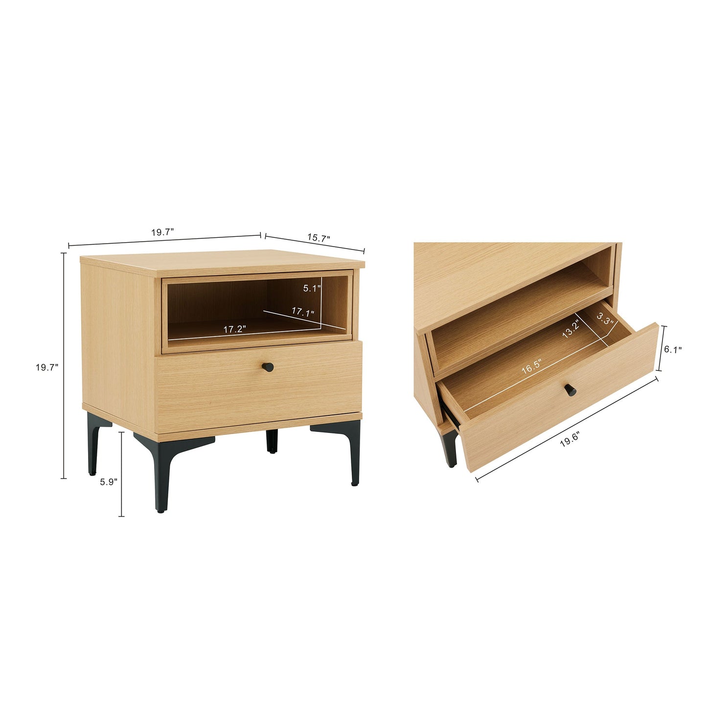 Manhattan Comfort Amara Nightstand - Set of 2