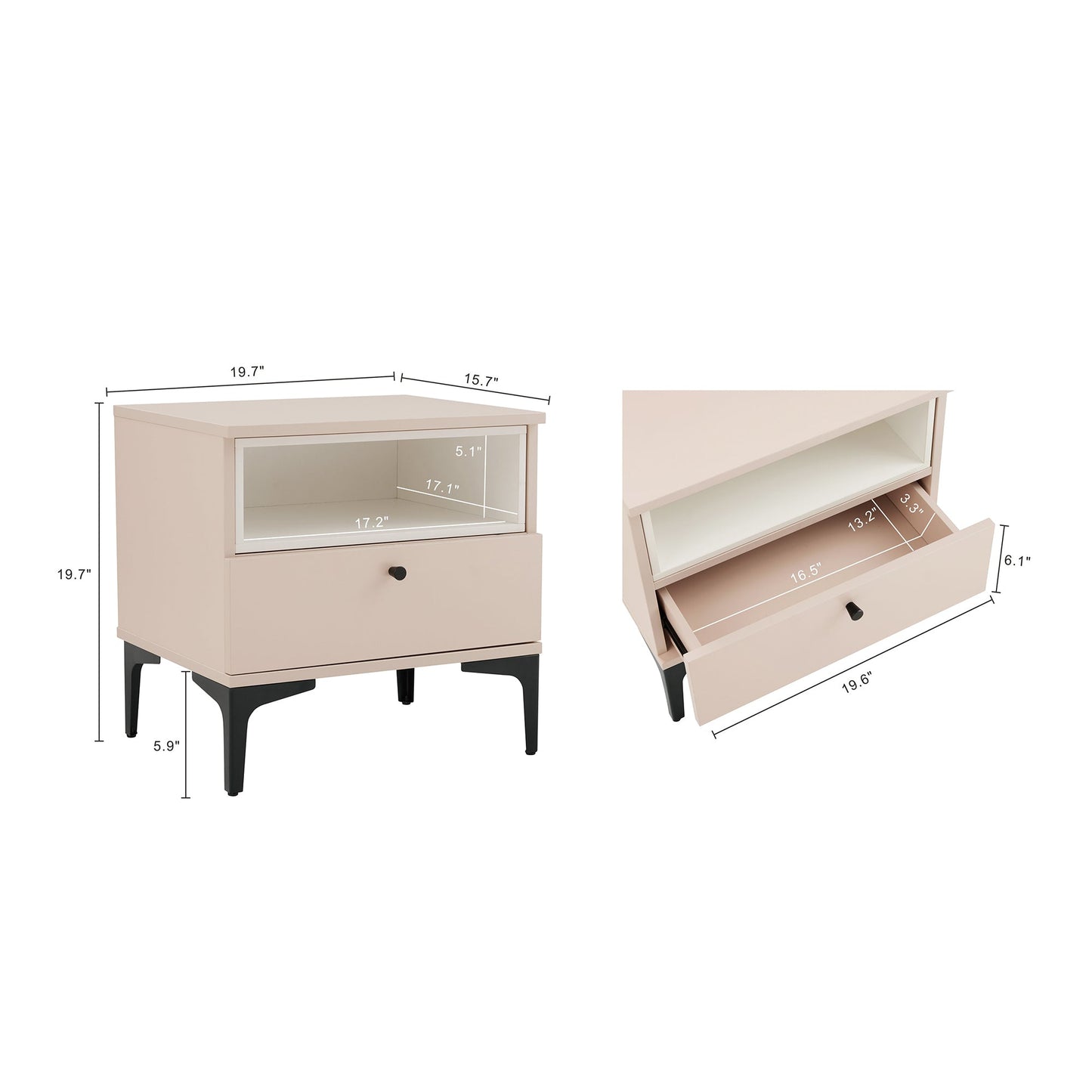 Manhattan Comfort Amara Nightstand - Set of 2