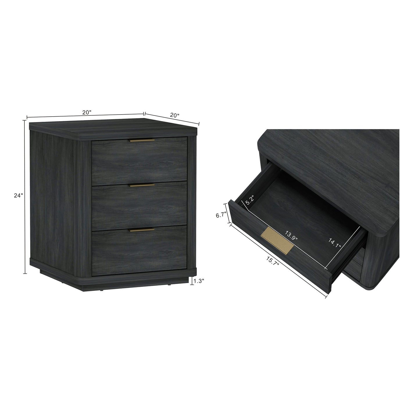 Manhattan Comfort Evelyn Nightstand - Set of 2