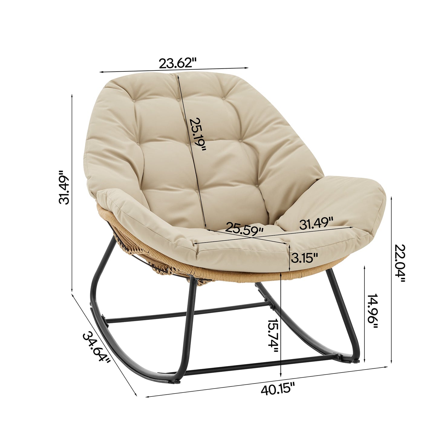 Manhattan Comfort 6-Piece Benson Patio Rocking Chair