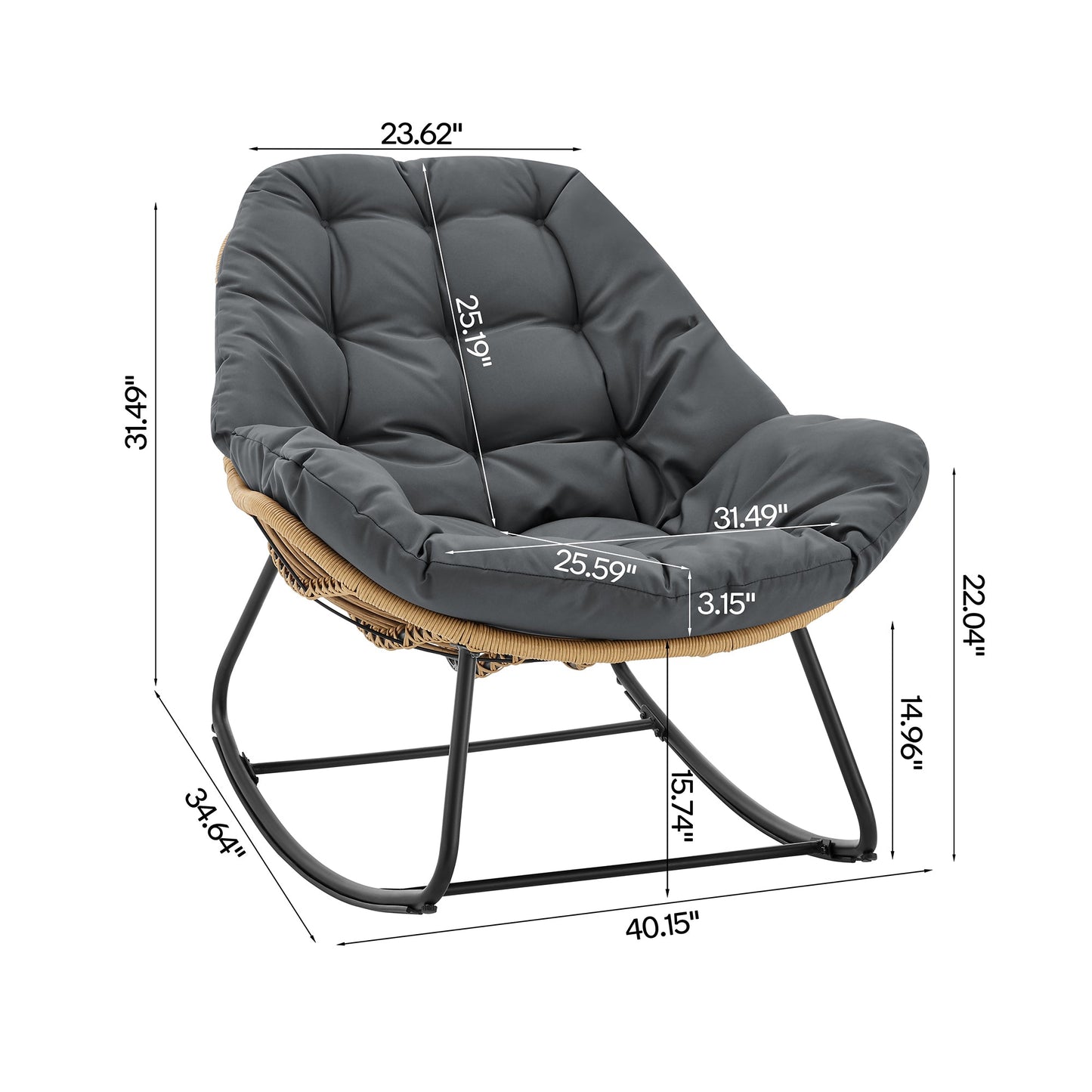 Manhattan Comfort 6-Piece Benson Patio Rocking Chair
