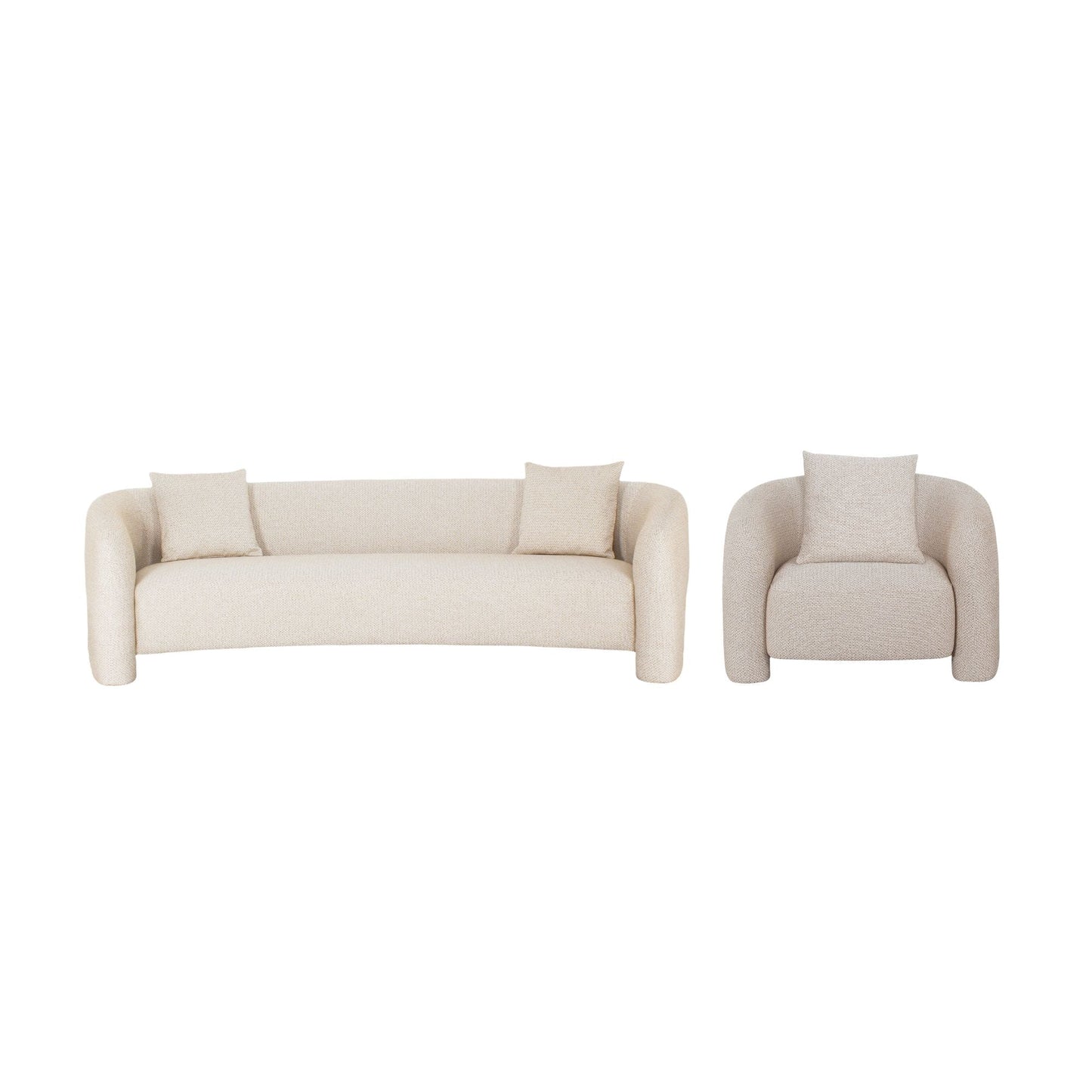 Manhattan Comfort Sylvia Sofa and Accent Chair - Set of 2