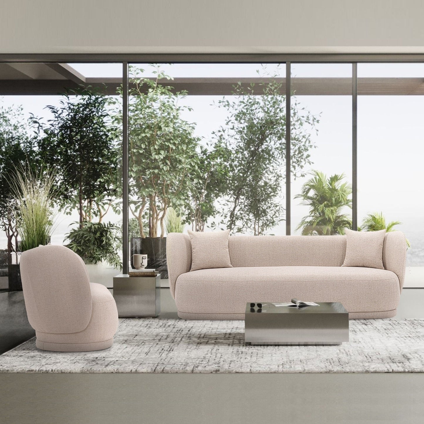 Manhattan Comfort 2-Piece Siri Sofa and Accent Chair