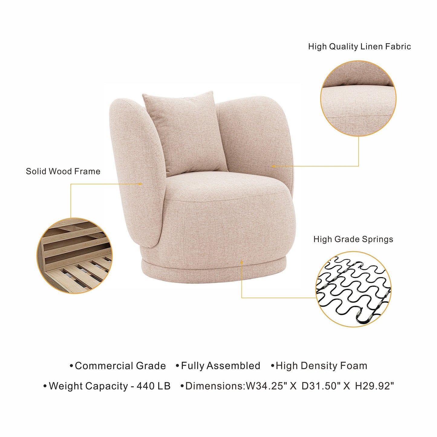 Manhattan Comfort 2-Piece Siri Sofa and Accent Chair