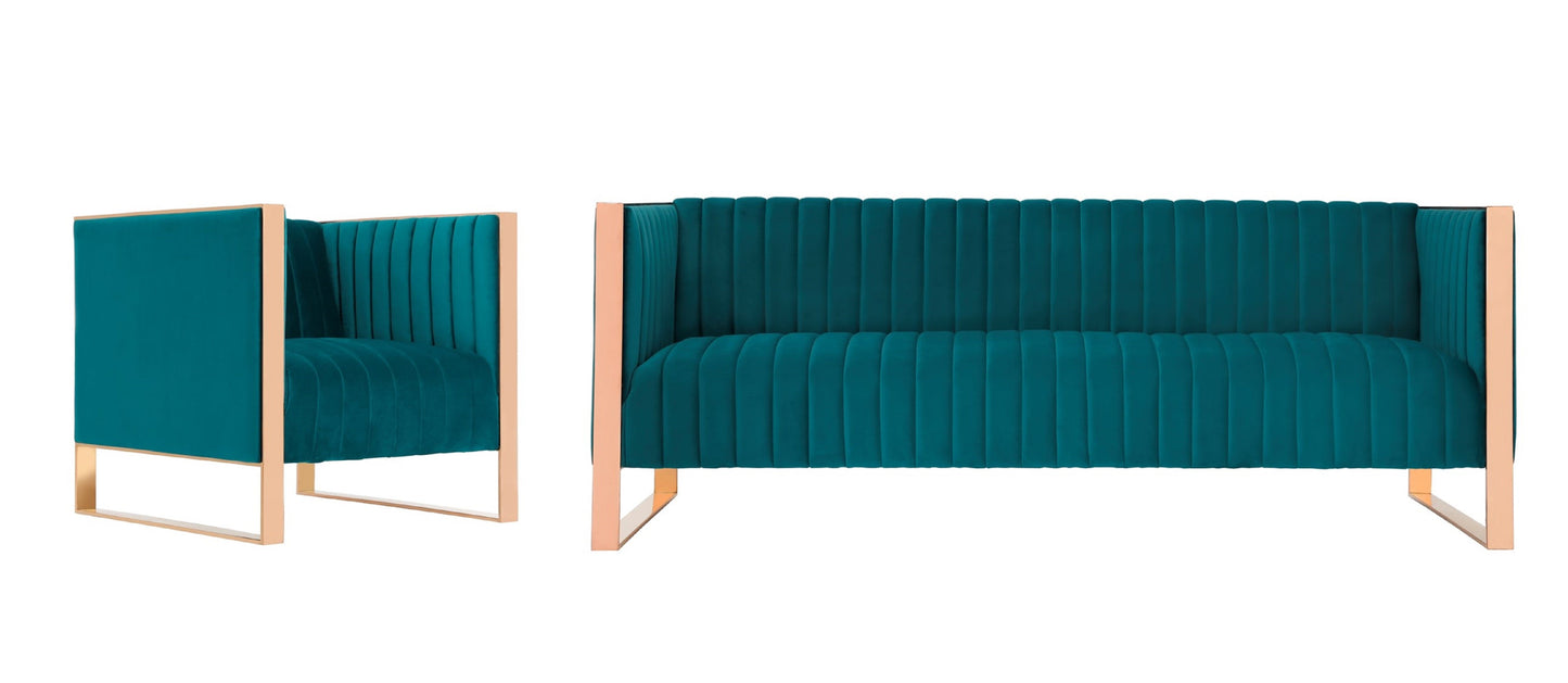 Manhattan Comfort 2-Piece Trillium Sofa and Arm Chair Set