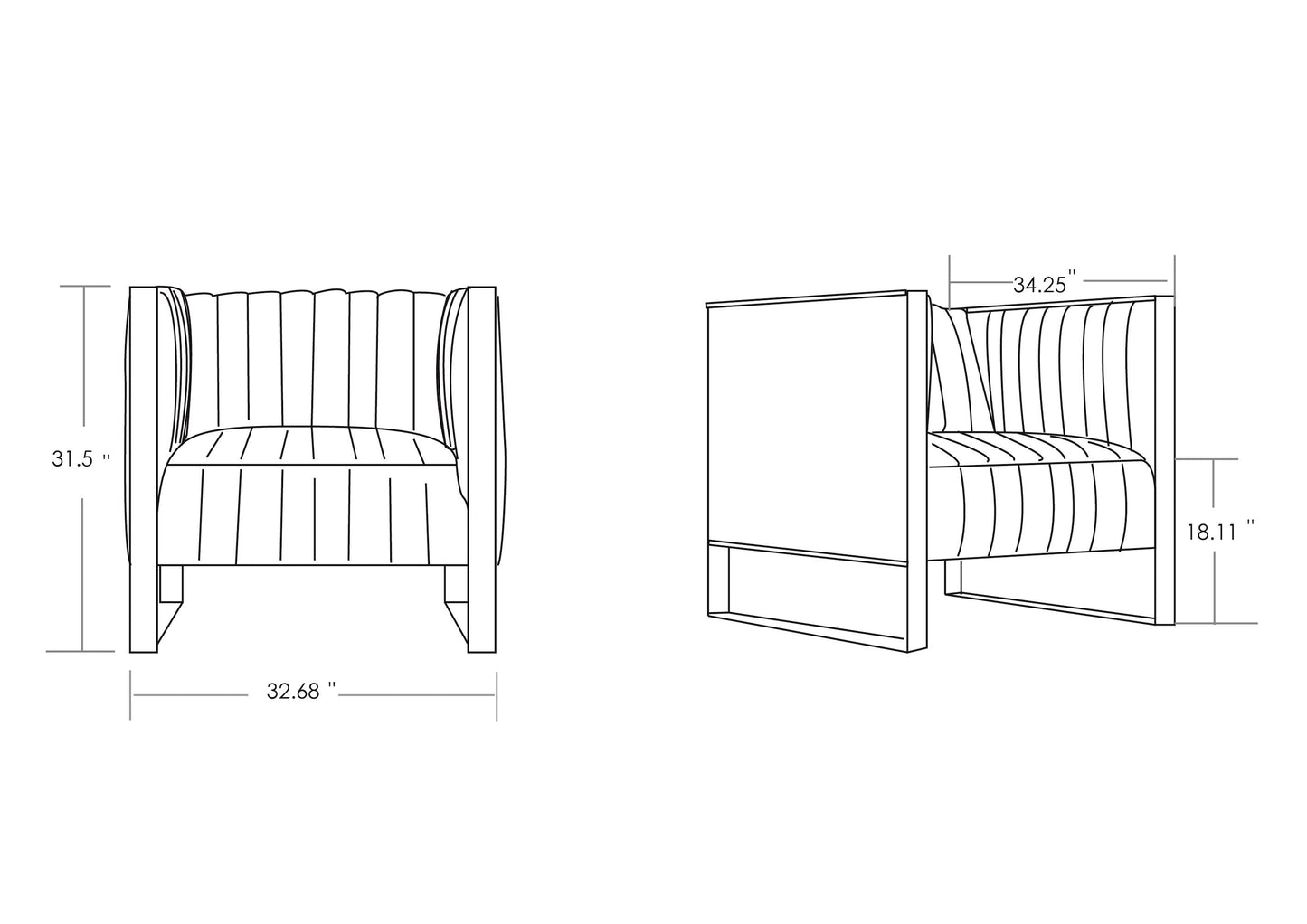 Manhattan Comfort 2-Piece Trillium Sofa and Arm Chair Set