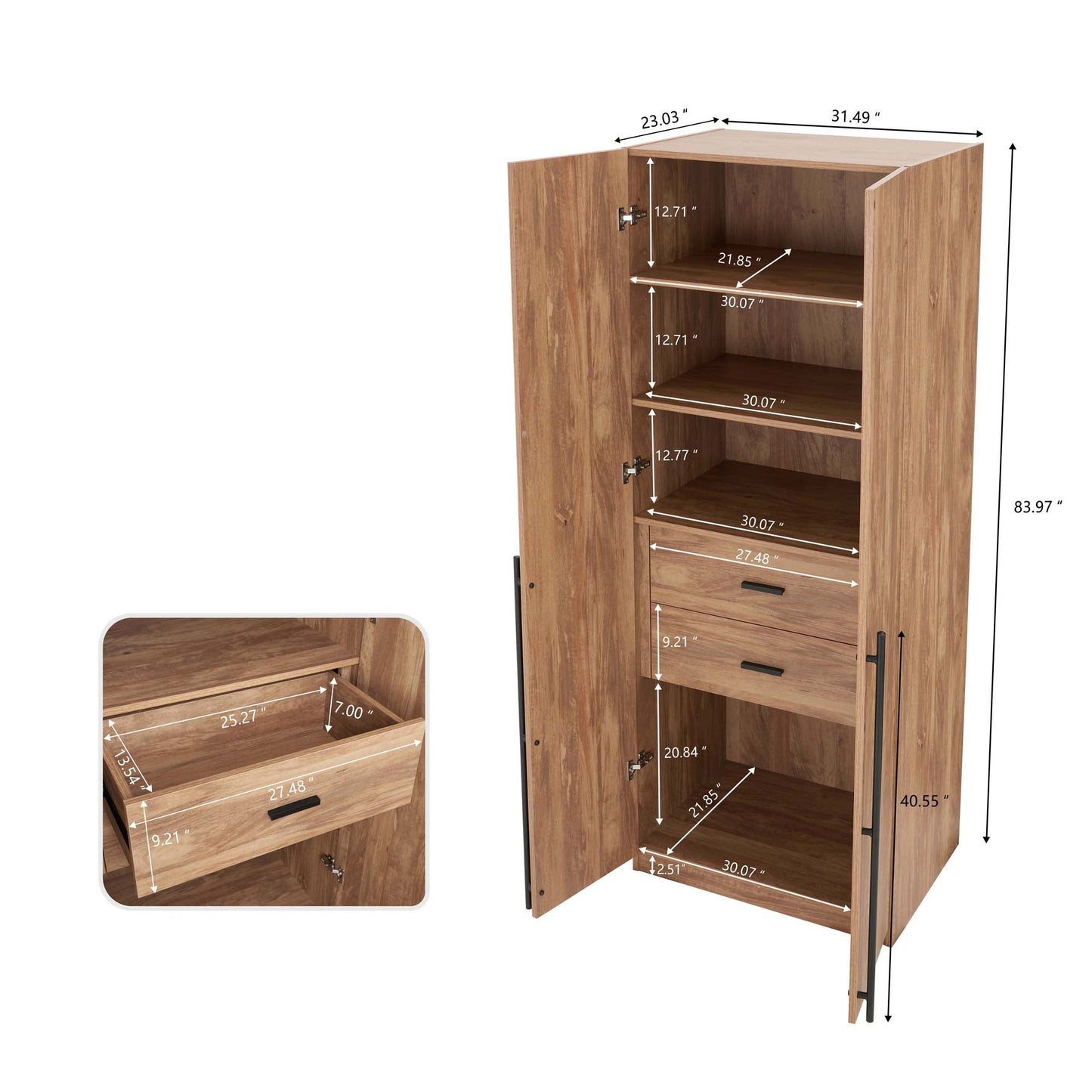 Manhattan Comfort Lee Wardrobe Closet 1.0 - Set of 2