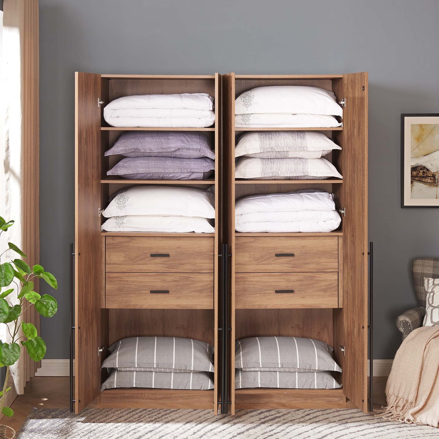 Manhattan Comfort Lee Wardrobe Closet 1.0 - Set of 2