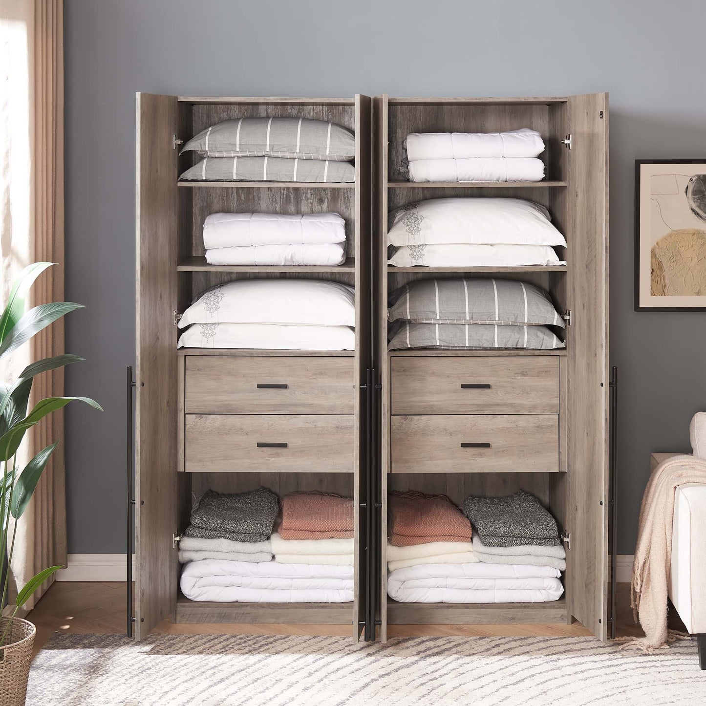 Manhattan Comfort Lee Wardrobe Closet 1.0 - Set of 2
