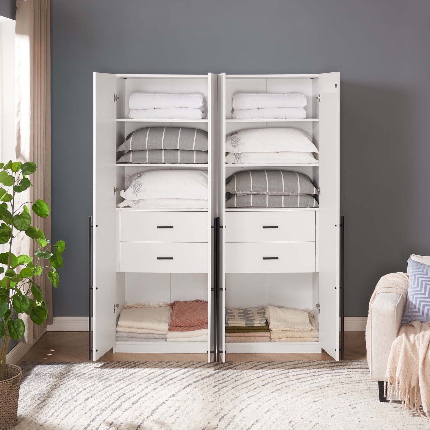 Manhattan Comfort Lee Wardrobe Closet 1.0 - Set of 2
