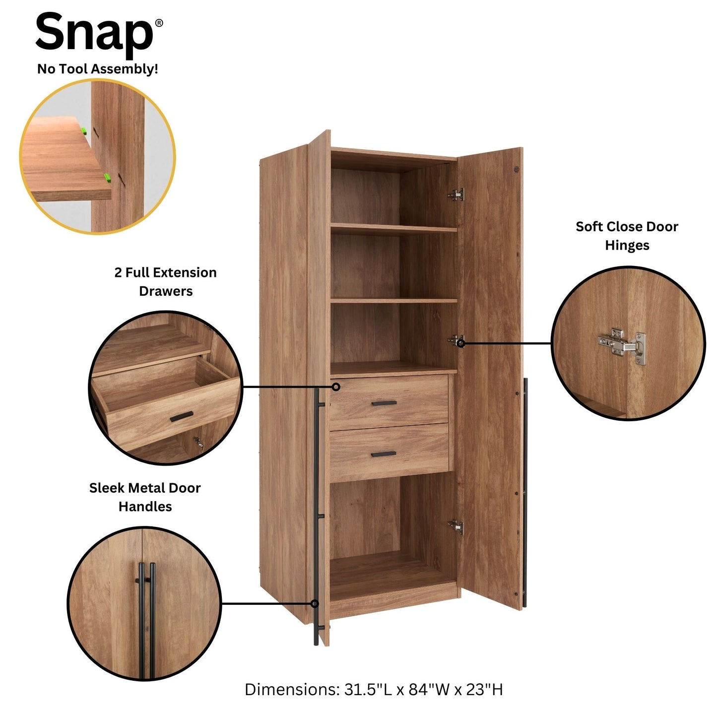 Manhattan Comfort 2-Piece Lee Wardrobe Closet 1.0 and 3.0