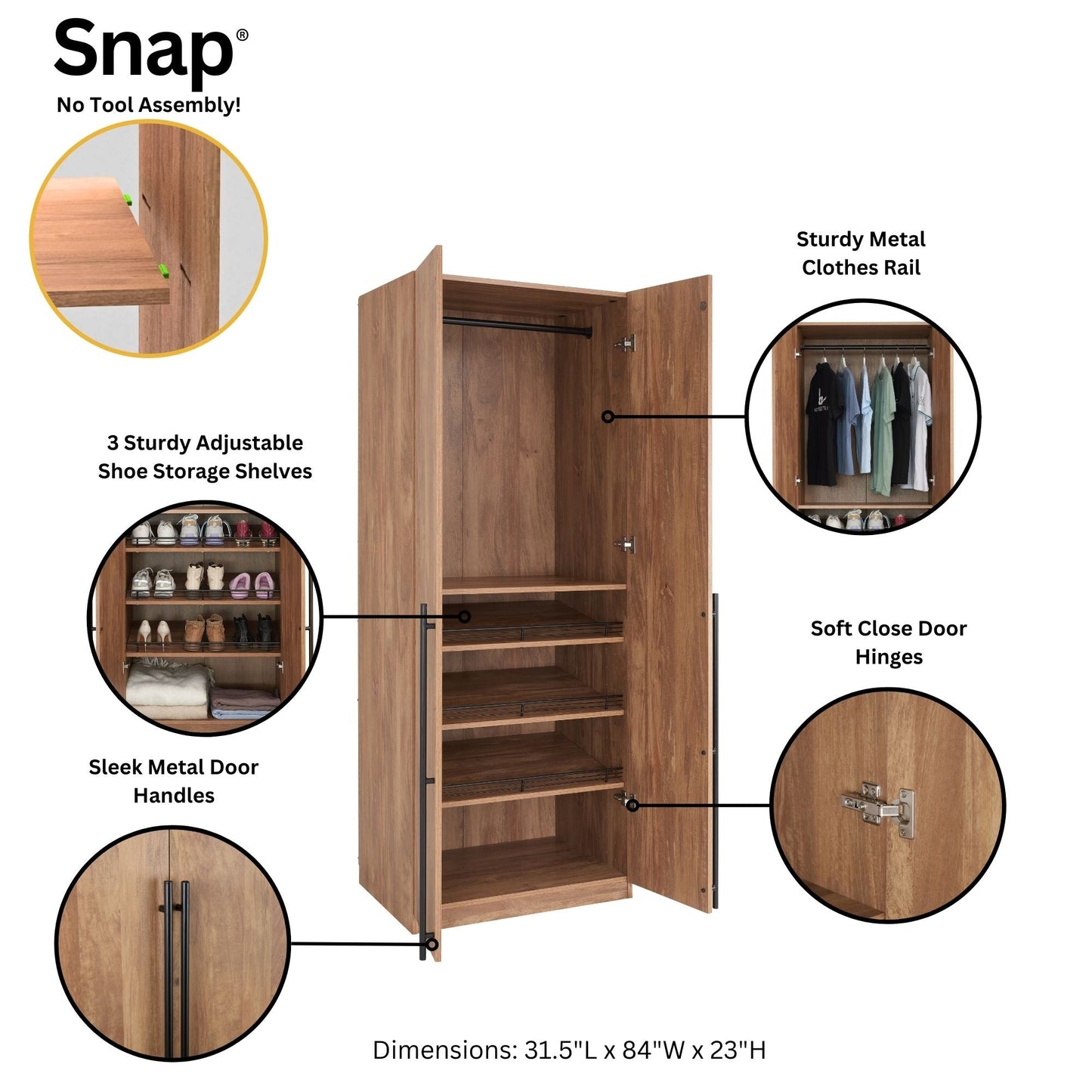 Manhattan Comfort 2-Piece Lee Wardrobe Closet 1.0 and 3.0