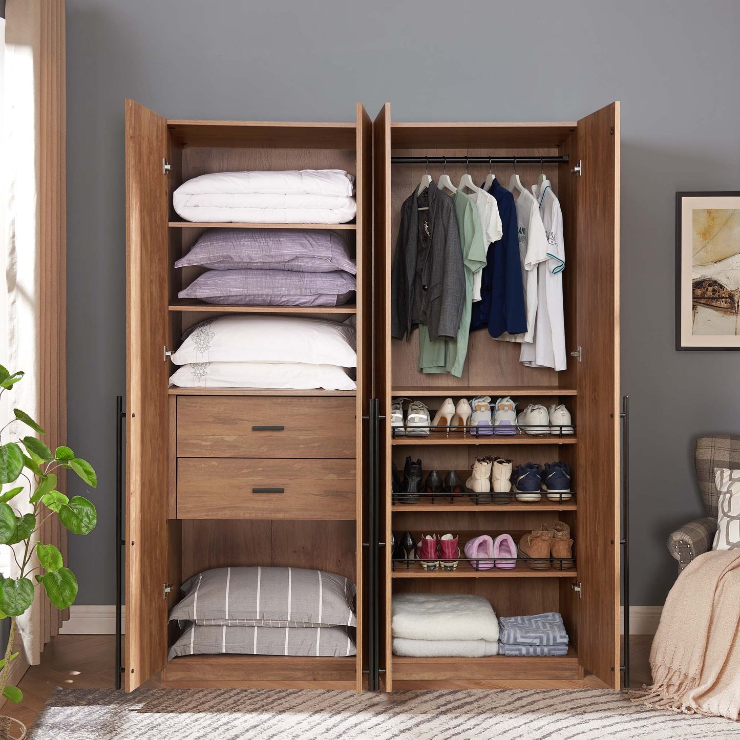 Manhattan Comfort 2-Piece Lee Wardrobe Closet 1.0 and 3.0