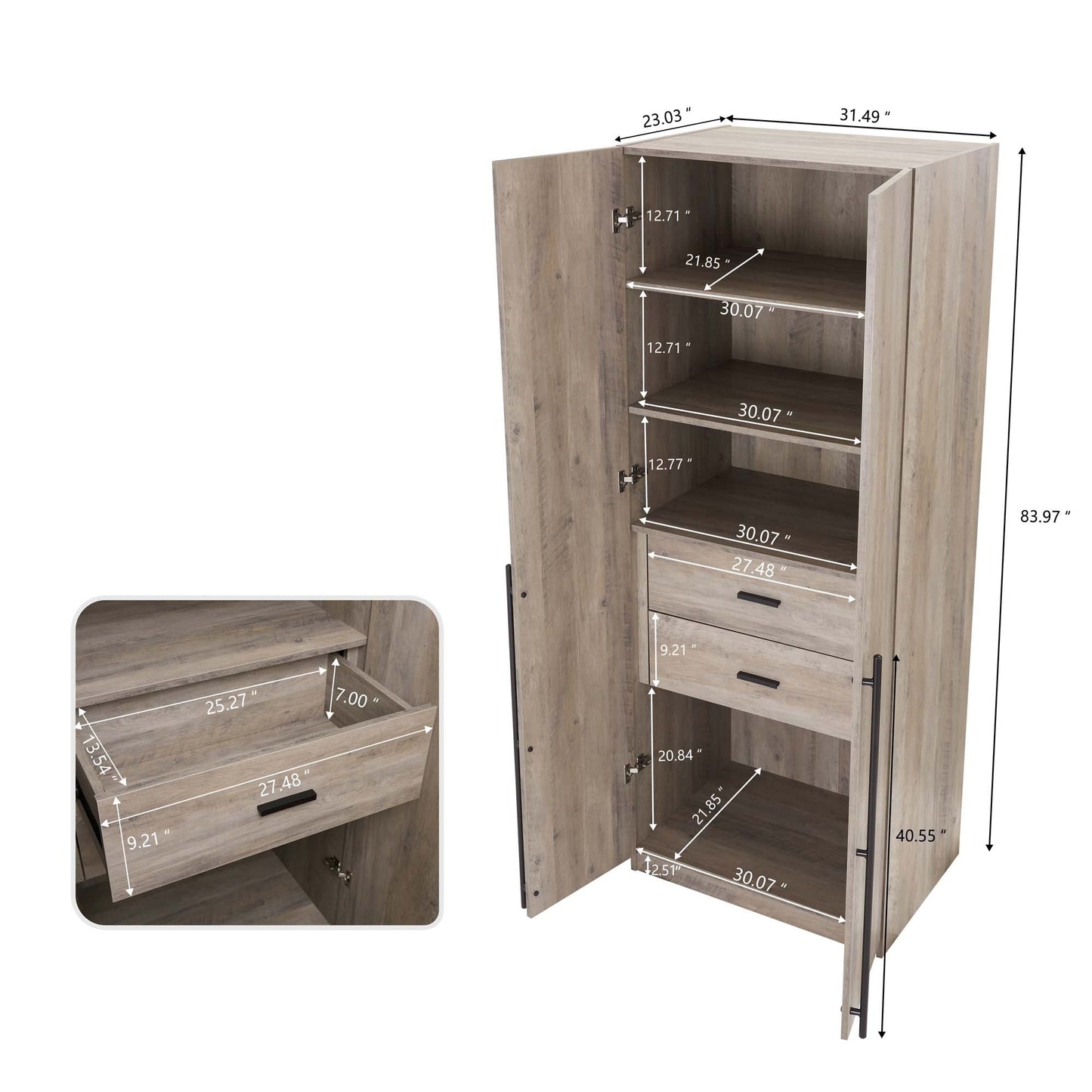Manhattan Comfort 2-Piece Lee Wardrobe Closet 1.0 and 3.0