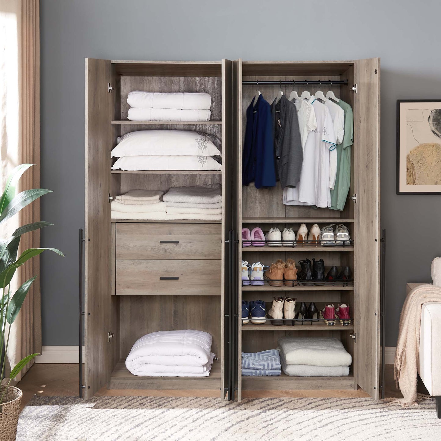 Manhattan Comfort 2-Piece Lee Wardrobe Closet 1.0 and 3.0