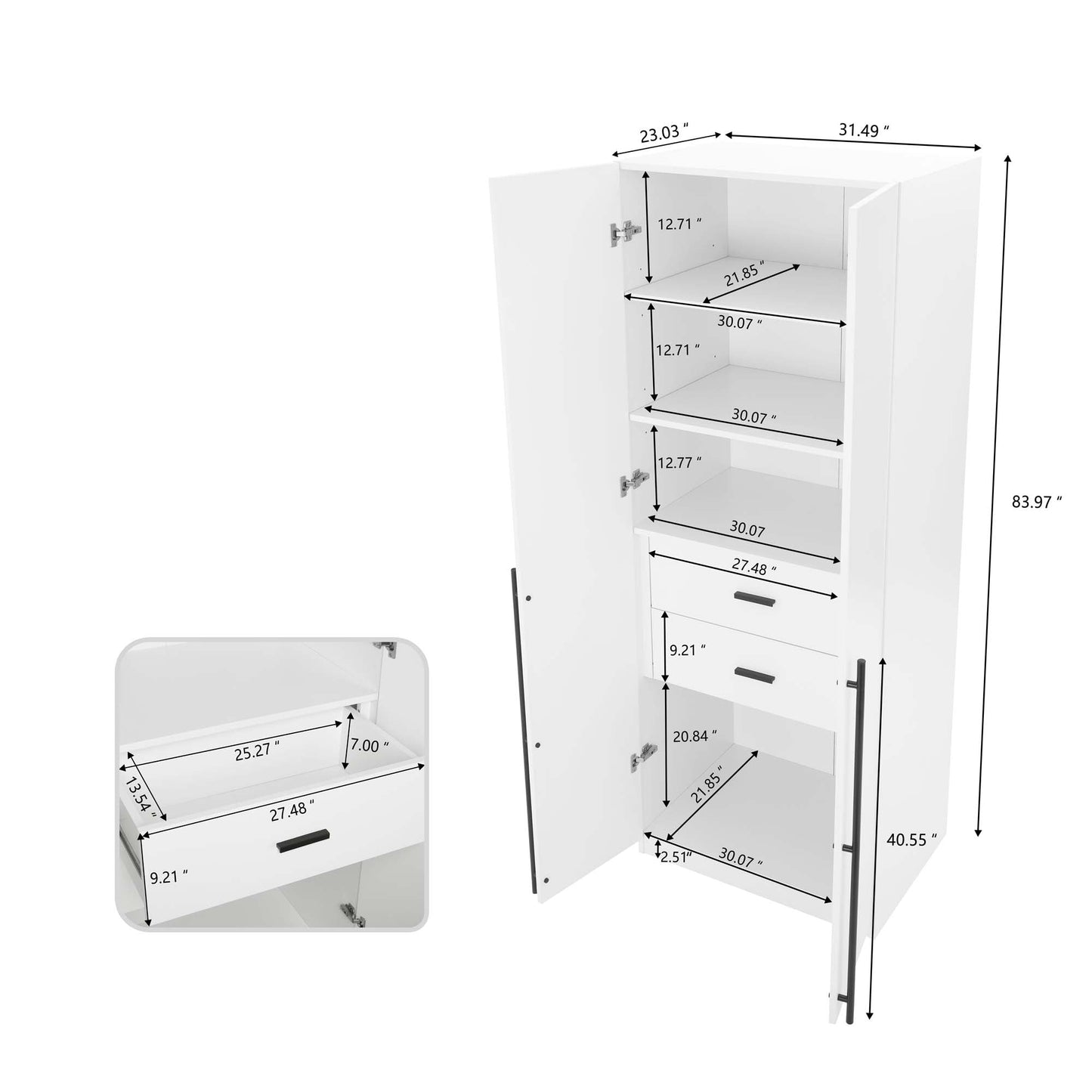 Manhattan Comfort 2-Piece Lee Wardrobe Closet 1.0 and 3.0