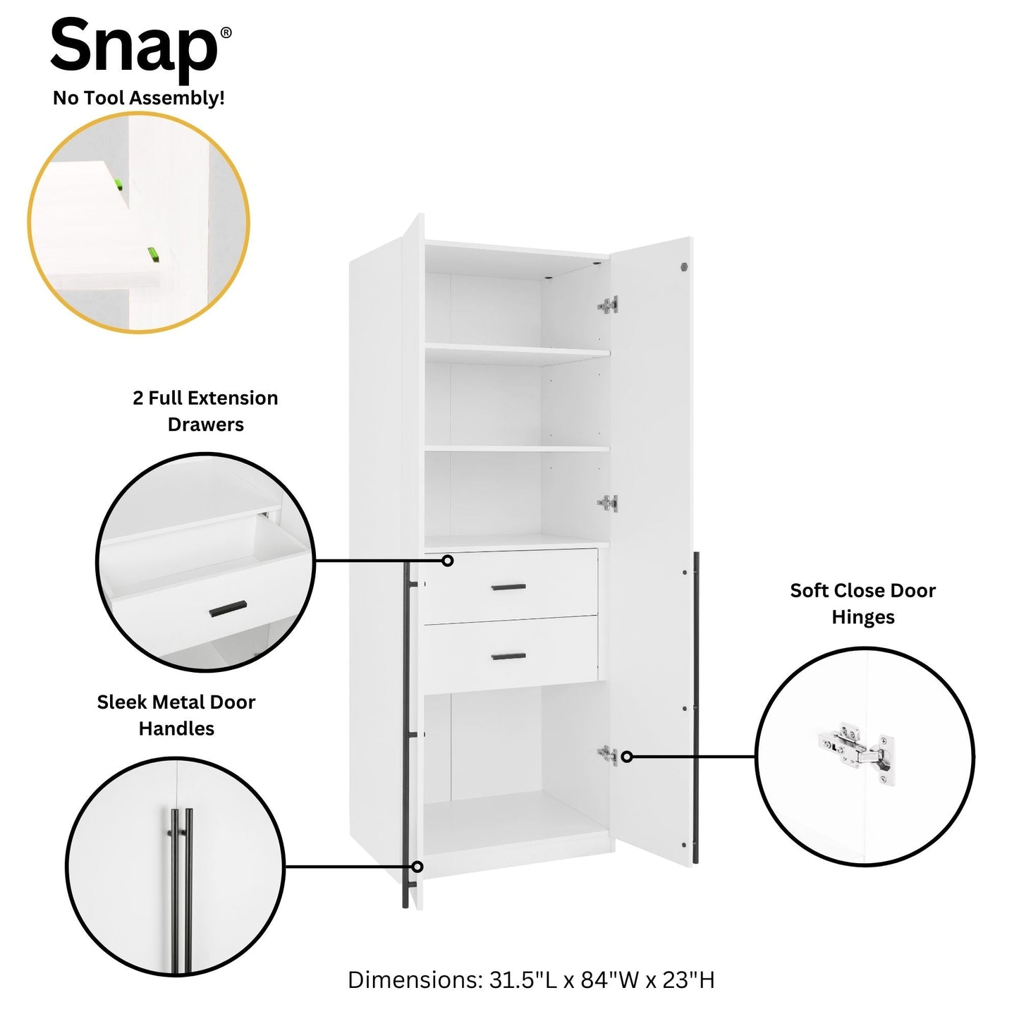 Manhattan Comfort 2-Piece Lee Wardrobe Closet 1.0 and 3.0