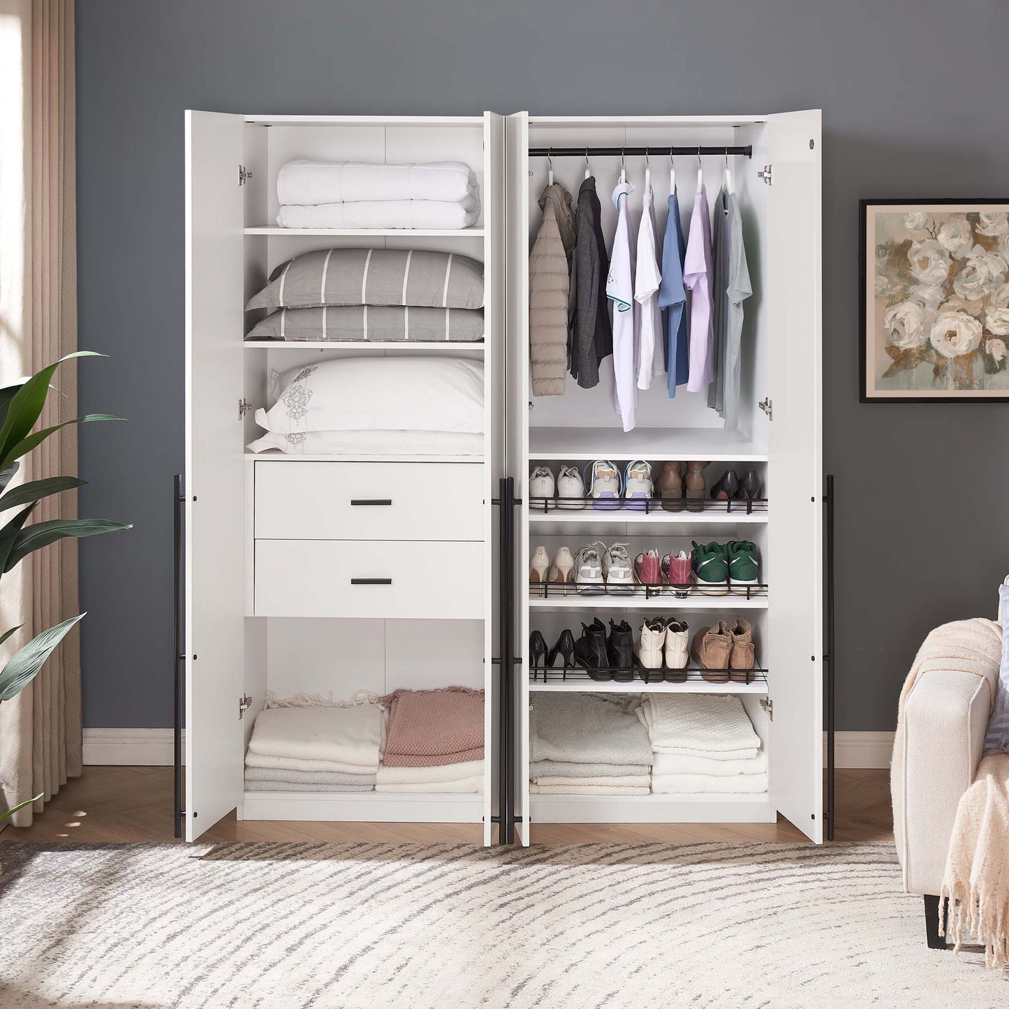 Manhattan Comfort 2-Piece Lee Wardrobe Closet 1.0 and 3.0