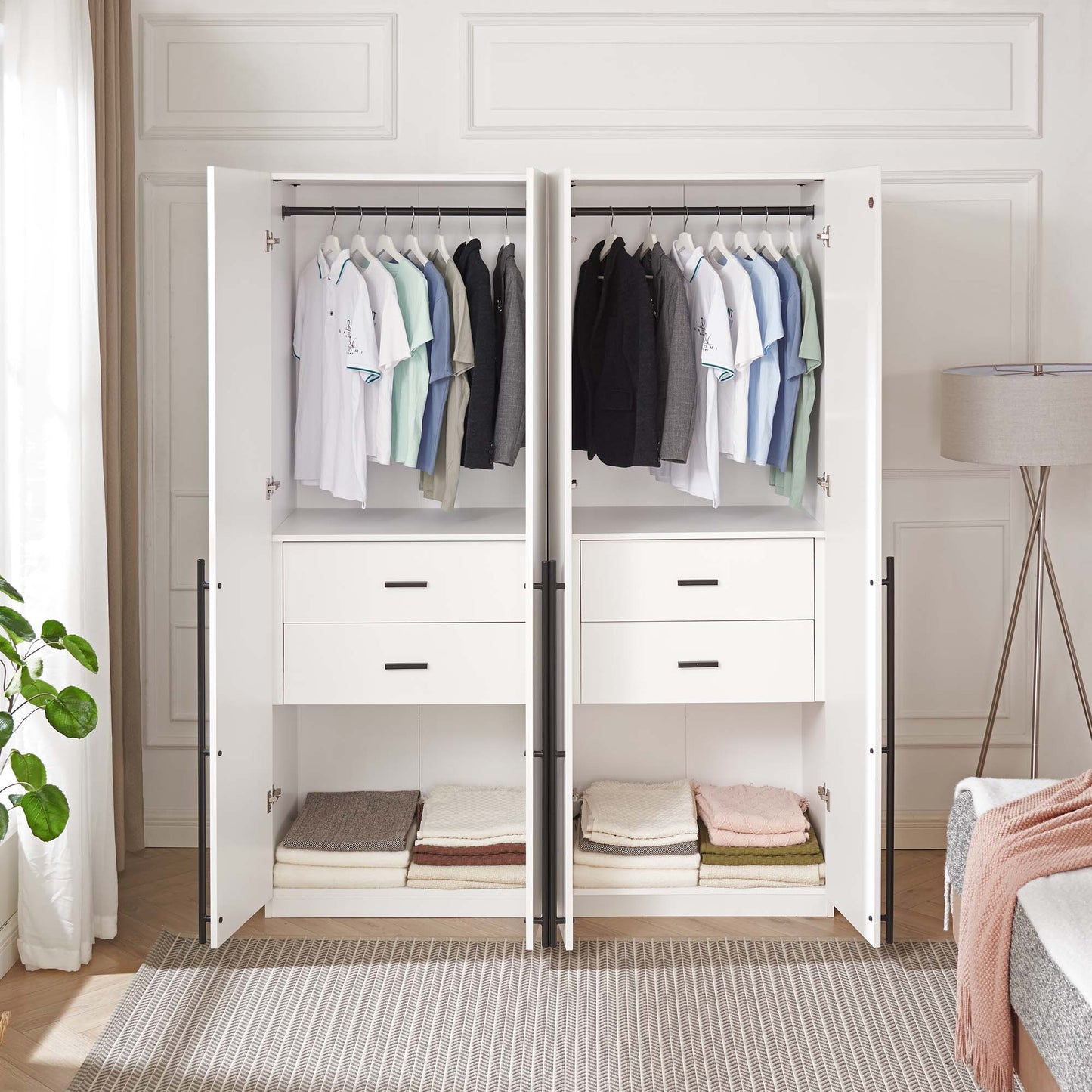 Manhattan Comfort Lee Wardrobe Closet 2.0 - Set of 2