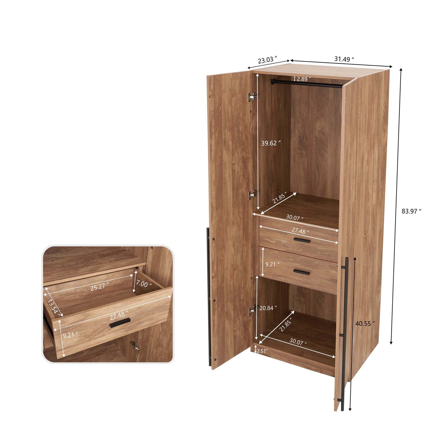 Manhattan Comfort 2-Piece Lee Wardrobe Closet 2.0 and 3.0