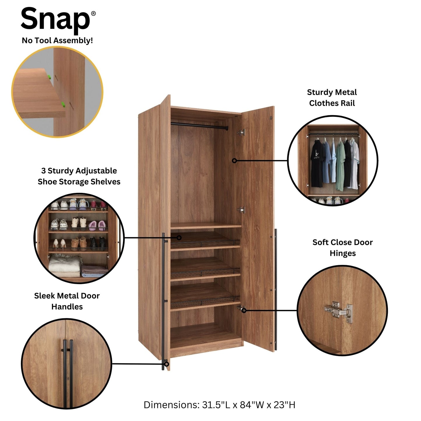 Manhattan Comfort 2-Piece Lee Wardrobe Closet 2.0 and 3.0