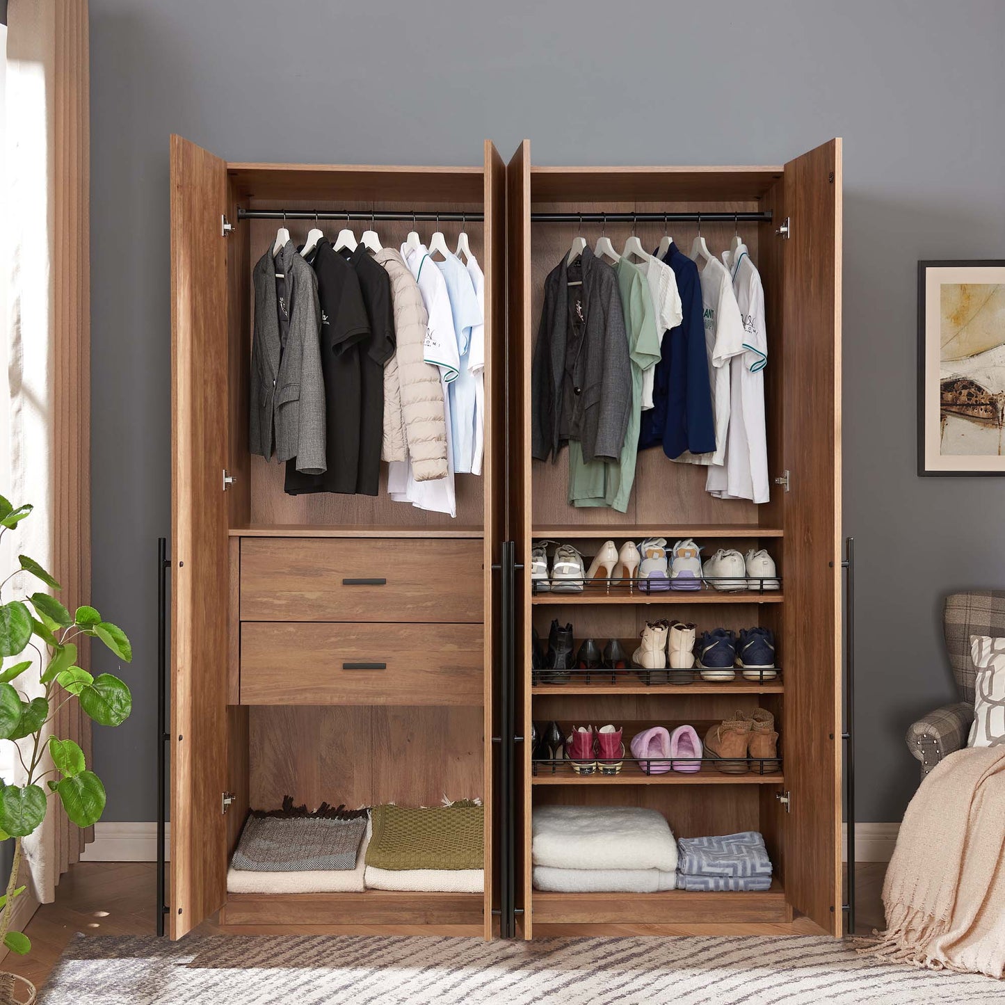Manhattan Comfort 2-Piece Lee Wardrobe Closet 2.0 and 3.0