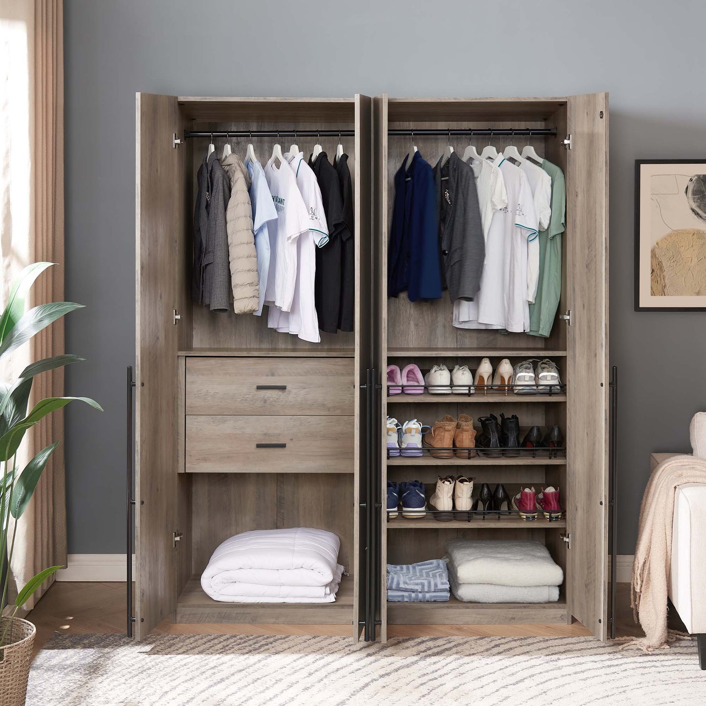 Manhattan Comfort 2-Piece Lee Wardrobe Closet 2.0 and 3.0