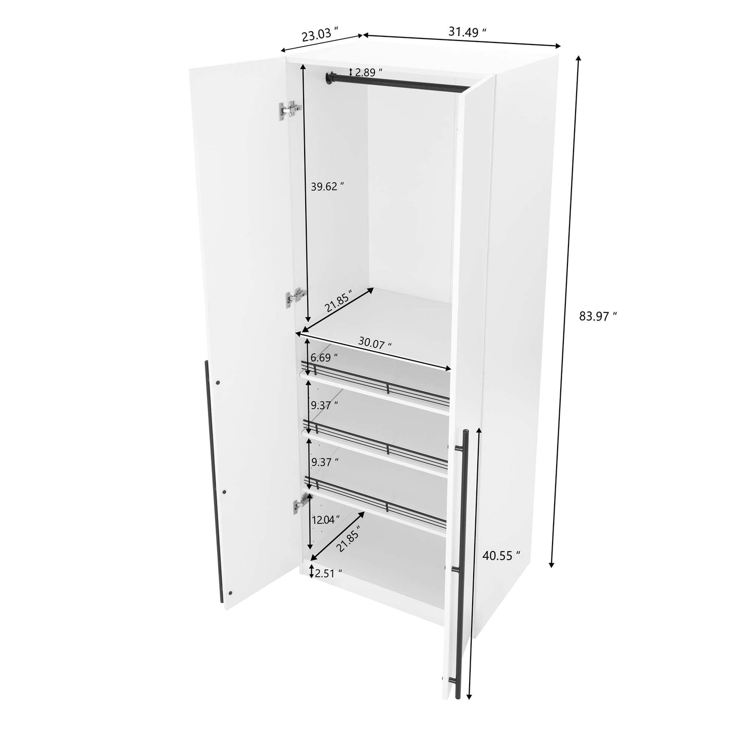 Manhattan Comfort 2-Piece Lee Wardrobe Closet 2.0 and 3.0