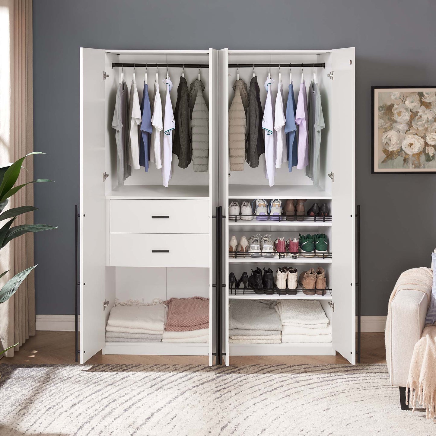 Manhattan Comfort 2-Piece Lee Wardrobe Closet 2.0 and 3.0
